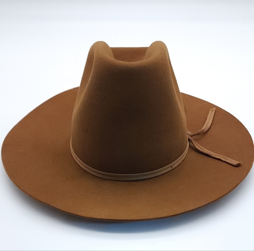 Thoroughbred Moleskin Brown Western Cowboy Hat Yellowstone Gunsmoke VTG 6 5/8 - Picture 2 of 14